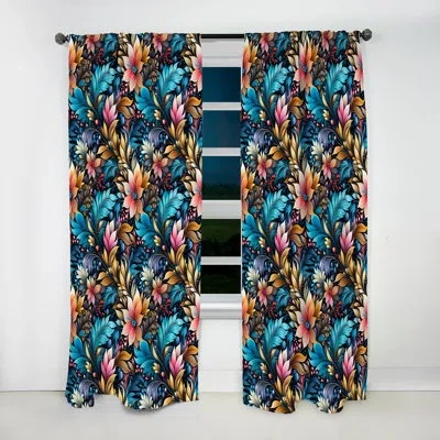Design Art Artistic Gypsy Boho Pattern Ii - Abstract Boho Curtain - Velvet Room Darkening - 1 Panel In Multi-color