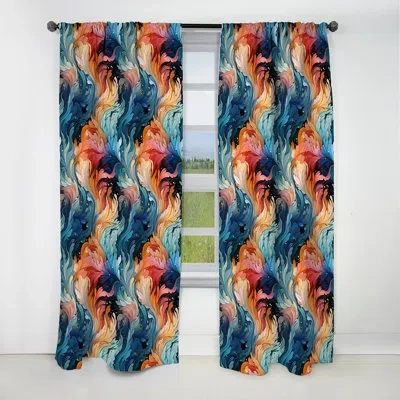 Design Art Artistic Whirls Paisley Pattern - Floral Curtain - Blackout Floral Curtain - 1 Panels In Multi-color