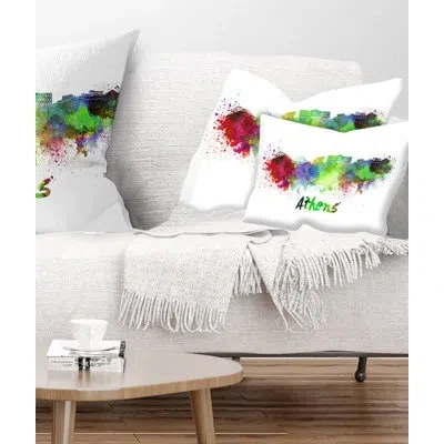 Design Art Athens Skyline - Cityscape Printed Throw Pillow