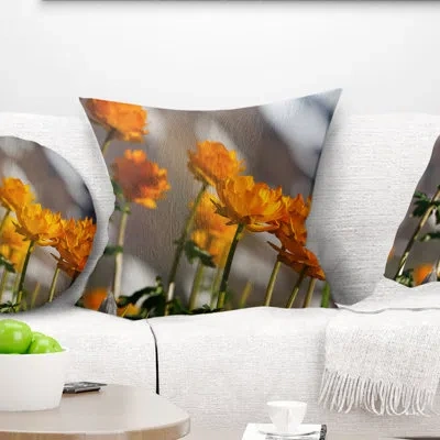 Design Art Attractive Small Yellow Flowers - Floral Printed Pillow