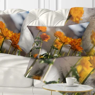Design Art Attractive Small Yellow Flowers - Floral Printed Pillow
