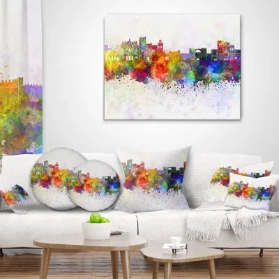 Design Art Avila Skyline - Cityscape Printed Throw Pillow