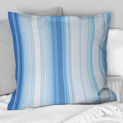 Design Art Baby Blue White Stripe Iii - Transitional Throw Pillow In Blue;white