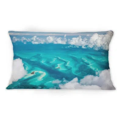 Design Art Bahamas Arial View - Nautical & Coastal Printed Throw Pillow
