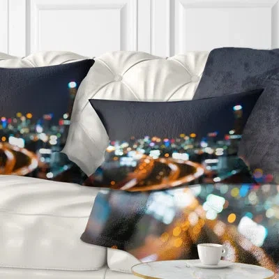 Design Art Bangkok City At Twilight - Cityscape Printed Pillow