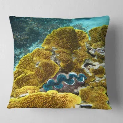 Design Art Barrier Reef Underwater Scene - Sea & Shore Printed Pillow