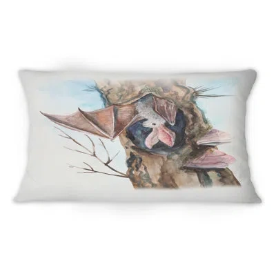 Design Art Bat In A Hollow Tree -1 Traditional Printed Throw Pillow