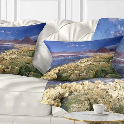 Design Art Beach Colorada Lagoon And Pabellon Volcano Lumbar Pillow