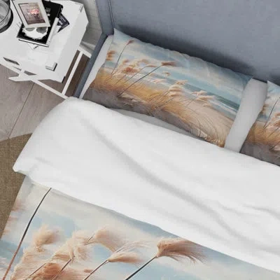 Design Art Beach Photo Coastal Harmony I - Coastal Beach Duvet Cover Set - Microfiber Polyester In Blue;beige