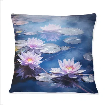 Design Art Beach Photo Mysterious Depths Ii - Coastal Beach Printed Throw Pillow In Pink;purple