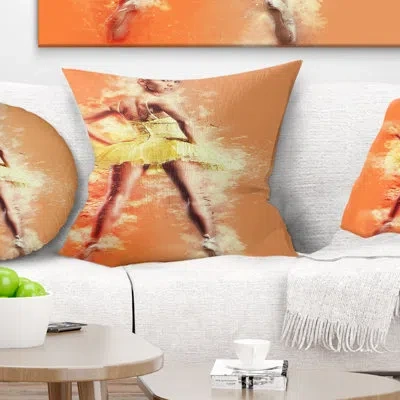 Design Art Beautiful Ballerina In Yellow Tutu - Portrait Printed Pillow