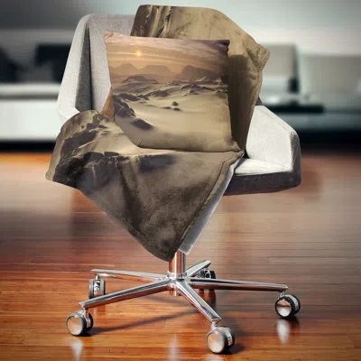 Design Art Beautiful Brown Fantasy Terrain - Landscape Printed Pillow