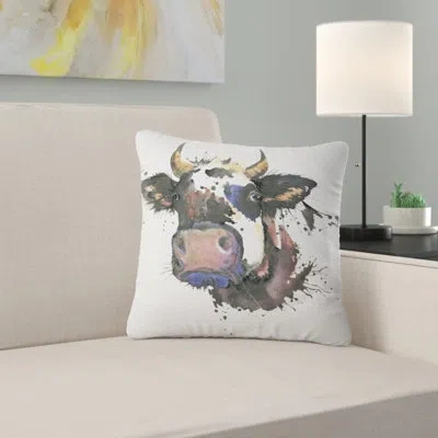 Design Art Beautiful Cat Watercolor Graphic - Animal Printed Pillow In Black