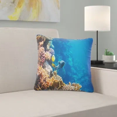 Design Art Beautiful Coral Fish Of Red Sea - Sea & Shore Printed Pillow