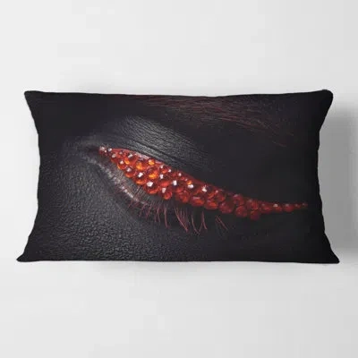 Design Art Beautiful Female Eye With Skin, Diamonds Rectangular Pillow Cover & Insert