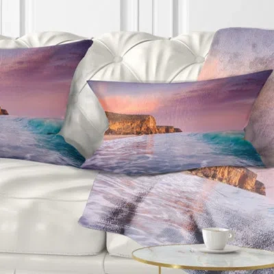 Design Art Beautiful Paradise Sunset - Sea & Shore Printed Throw Pillow