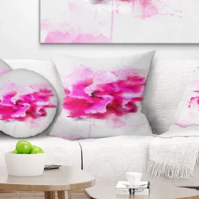 Design Art Beautiful Red Flower With Color Splashes - Floral Printed Pillow