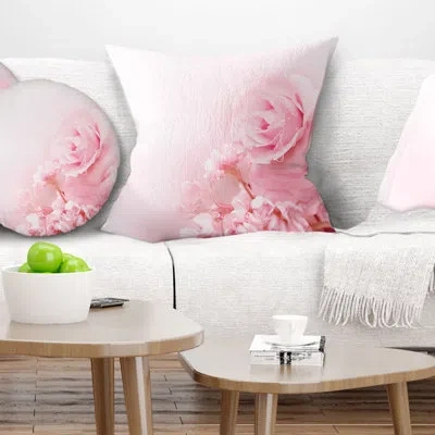 Design Art Beautiful Rose In Magic Light - Portrait Printed Pillow In Pink