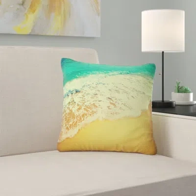 Design Art Beautiful Sea Summer Background - Sea & Shore Printed Pillow In Brown