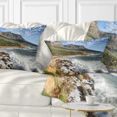 Design Art Beautiful South African Seashore - Sea & Shore Printed Throw Pillow