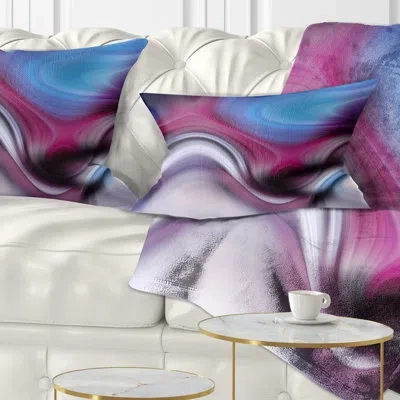Design Art Beautiful Texture Of Blue Purple - Abstract Printed Pillow