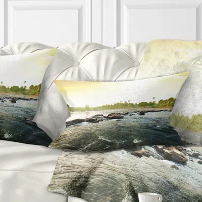 Design Art Beautiful Tropical River With Clean Water Lumbar Pillow