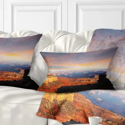 Design Art Beautiful View Of Grand Canyon - Landscape Printed Throw Pillow
