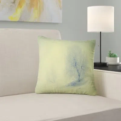 Design Art Beautiful Winter Snow Valley - Landscape Printed Pillow In Green