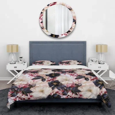 Design Art Beauty Marble Pattern Duvet Cover Set In White;pink