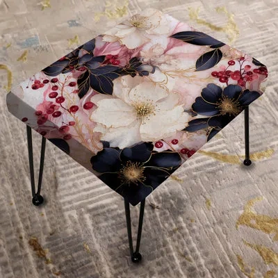 Design Art Beauty Marble Pattern - Marble Rectangle Ottoman In White;pink