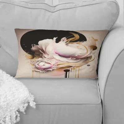 Design Art Beige And Pink Peony Flowers Hyper Realistic Iv - Peonies Printed Throw Pillow In Beige;pink