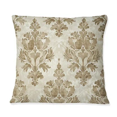 Design Art Beige Country Floral Chic I - Floral Pillow