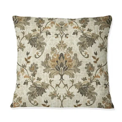 Design Art Beige Country Floral Chic Ii - Floral Pillow