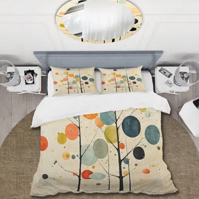 Design Art Beige Mid Century Minimalist Masterpiece - Minimalism Duvet Cover Set
