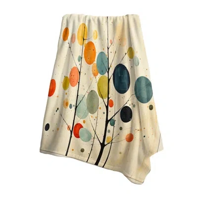 Design Art Beige Mid Century Minimalist Masterpiece - Minimalism Throw Blanket