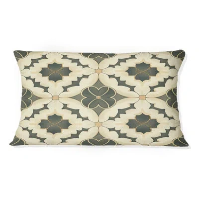 Design Art Beige Modern Trellis I - Modern Lumbar Pillow