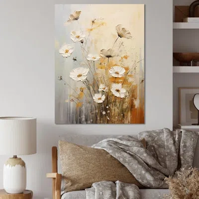 Design Art Beige Wildflowers Breeze I On Canvas Print In Wrapped Canvas