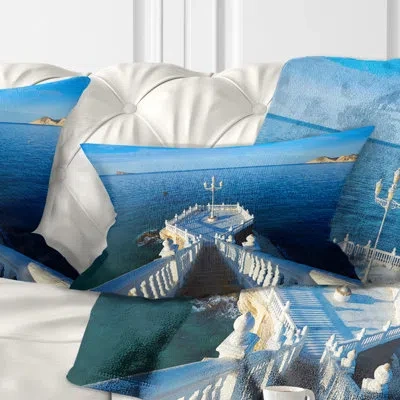 Design Art Benidorm Mirador Del Castillo Lookout Point Seascape Pillow