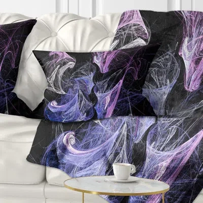 Design Art Billowing Smoke Blue Purple - Abstract Printed Pillow
