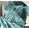 Design Art Binary Code - Abstract Printed Pillow In Blue;green