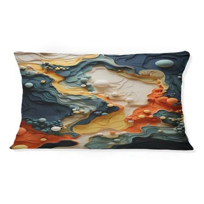 Design Art Bio Morphism Organic Forms Ii - Bio Morphism Printed Throw Pillow In Multi-color