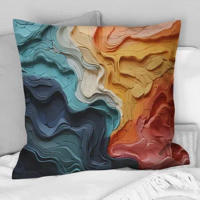 Design Art Bio Morphism Organic Forms Iv - Bio Morphism Printed Throw Pillow In Blue;black;brown;green;red;yellow