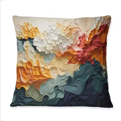 Design Art Bio Morphism Organic Forms Vi - Bio Morphism Printed Throw Pillow In Blue;black;brown;green;red;yellow