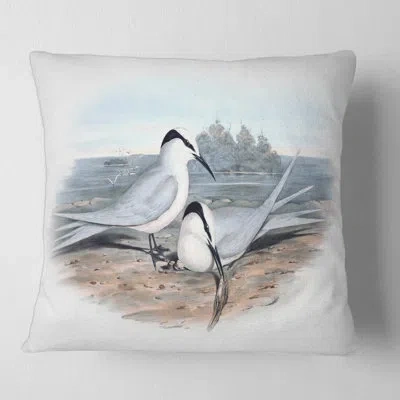 Design Art Birds In The Wild Ix Square Pillow Cover And Insert In Gray
