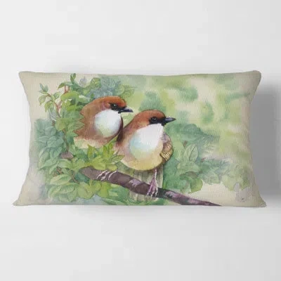 Design Art Birds Of Spring - Traditional Printed Throw Pillow