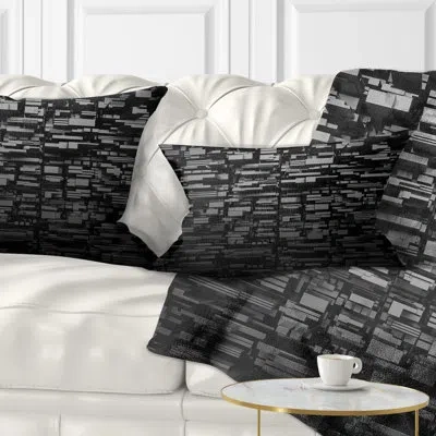 Design Art Black 3d Geometric Background - Abstract Printed Pillow