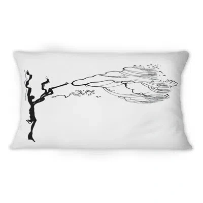 Design Art Black And White Graphics Trees I -1 Traditional Printed Throw Pillow