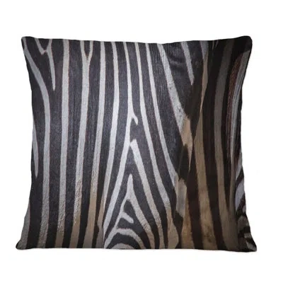 Design Art Black And White Structure Of Zebra Skin Animal Print Throw Pillow