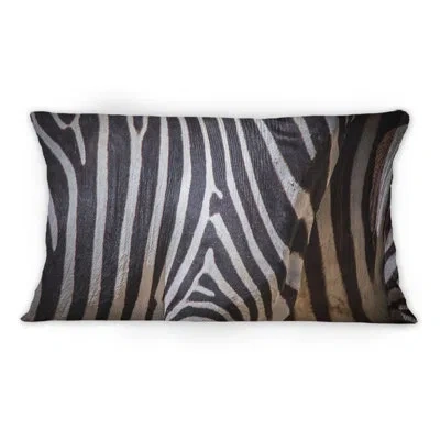 Design Art Black And White Structure Of Zebra Skin - Patterned Printed Throw Pillow 1