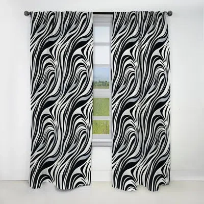 Design Art Black And White Zebra Stripes - Stripped Curtain - Blackout Striped Curtain - 1 Panels In Black;white